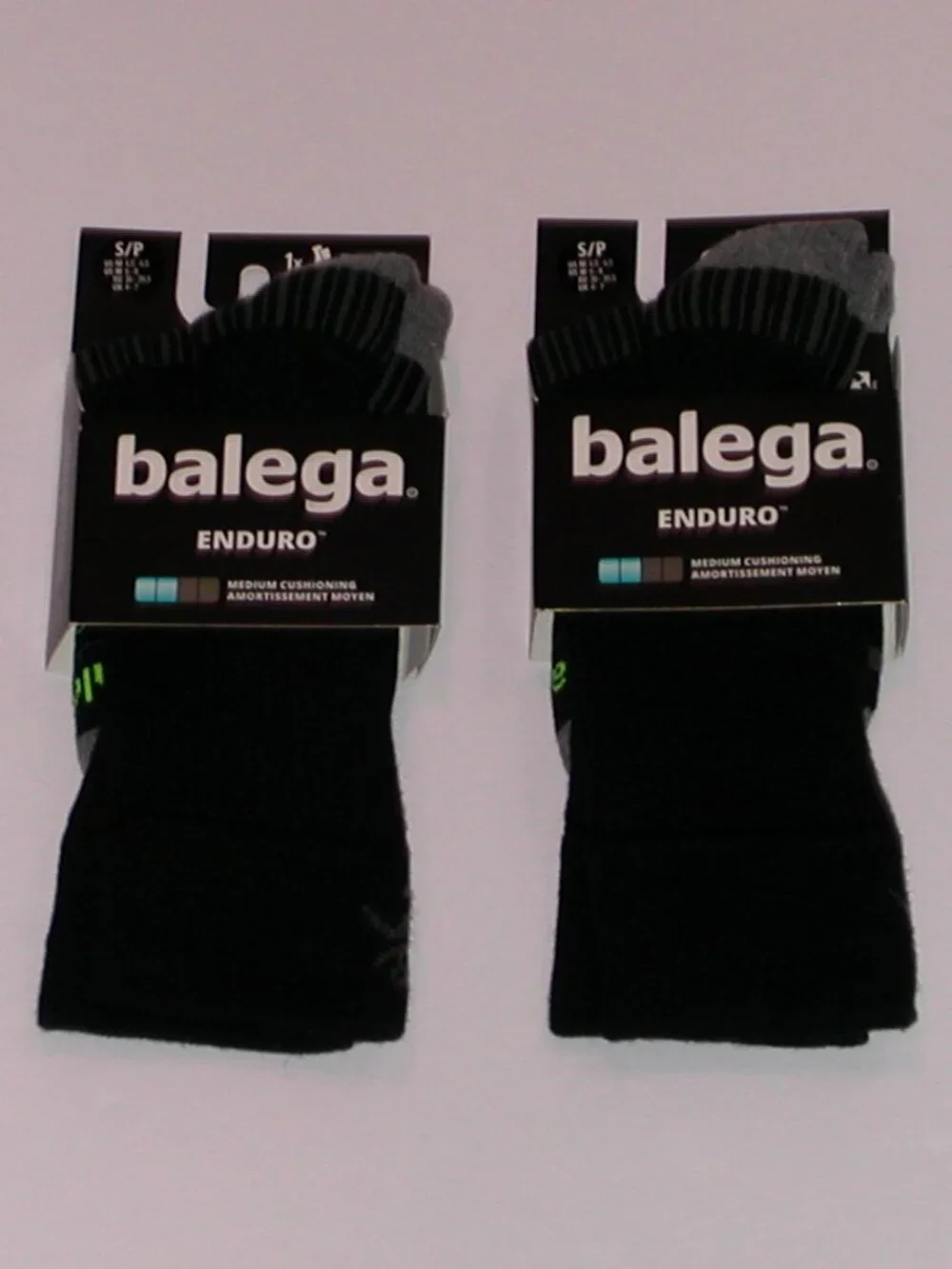 2 Pack - Balega Enduro Medium Cushion Unisex Crew Socks Women's Small NWT Black